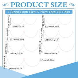 MAYJOYDIY 35 Pairs 7 Styles Steel Bra Wires Bra Underwire Replacement Heavy Gauge Sturdy Underwire for Bras Corset Women's Metal Steel Wire Sewing Supplies for D Cup E Cup