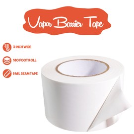 Autrends White Vapor Barrier Tape, 3 Inch x 180 Feet Moisture Barrier Seal Tape for Crawlspaces, Insulation Repairs, Underlayment Seams