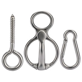 Sumnacon Stainless Steels Horse Tie Ring, Sturdy Horse Trailer Ties with Eye Bolt,Quick Snap - Solid Horse Safety Tie Ring for Traning Horse and Prevent Horses from Pulling Back, Silver