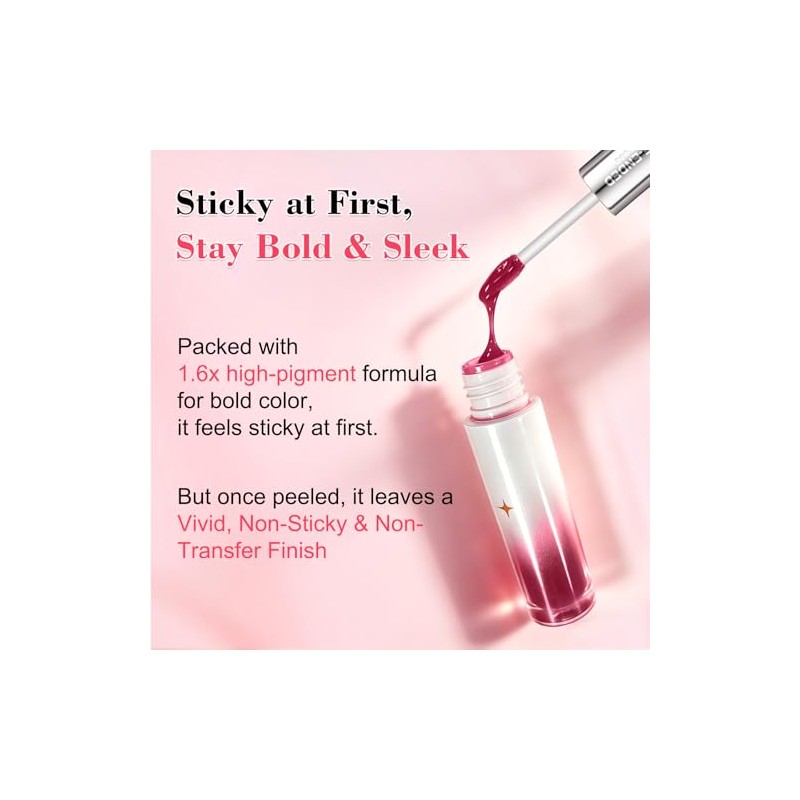 Tinte de labios, despegable de doble extremo, tinte labial impermeable