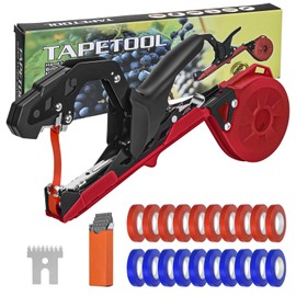 RUKHOOL Upgraded Plant Tying Machine Gun to Tie Up Vine Tomatoes and Grapes Quickly Garden Tape Tool for Gardeners Farmers with SK5 Blade Replacement Garden Tapes and Staples