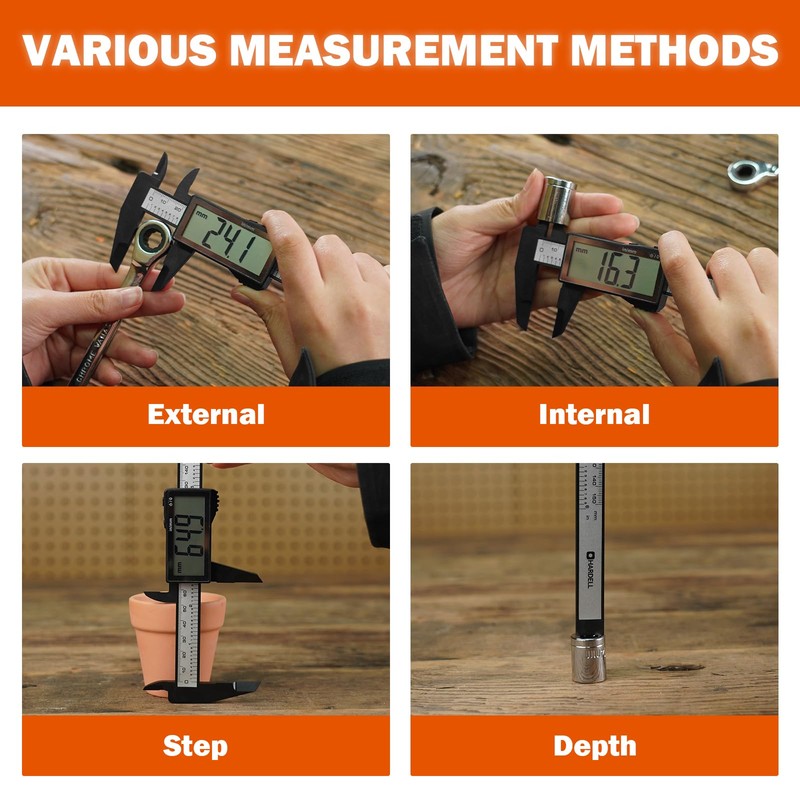 Caliper Measuring Tool 6 Inch,Vernier Caliper Digital Micrometer with Large