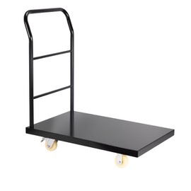 Cxforste Heavy Duty Platform Truck 2000 Lbs Capacity Steel Flatbed Cart, 36" x 24" Push Cart Dolly, Black Platform Cart for Luggage Moving