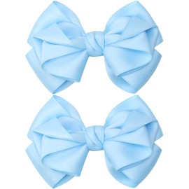 Zolyco 4.5 Inches Unique Hair Bows for Women Girls Thick Ribbon Boutique Alligator Clips Hair Accessories for Older Kids Children Young Girls 2 Pcs