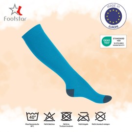 Footstar Children's Cotton Knee Socks (5 Pairs) with Contrasting Heel and Toe, Caribbean