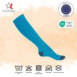 Footstar Children's Cotton Knee Socks (5 Pairs) with Contrasting Heel and Toe, Caribbean