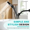 Black Shower Arm with Flange, Wall Mounted Shower Head Extension,