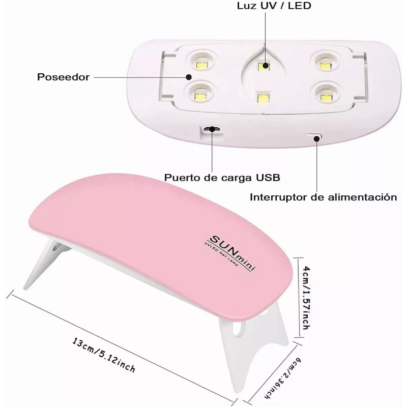 GAB BELLEZA Kit Uñas Lámpara Uv Led, Drill Taladro Y