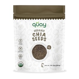 Quay Naturals Organic Chia Seeds, 2 lb - Nutrient-Dense Seeds with Fiber, Protein & Omegas - Black Chia Seeds for Salads, Yogurt, Puddings & Smoothies - Gluten Free & Non GMO