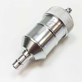 In-line Aluminum Fuel Filter - 1/4" OD & .14" ID - SILVER - Fits Scooters, Motorcycles, ATVs, Dirt Bikes, Go Karts, Dune Buggies, & More! [4021A2]