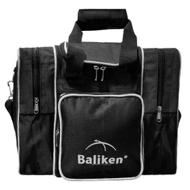 BALIKEN Deluxe Single Bowling Ball Tote Bag - Holds One Bowling Ball One Pair of Bowling Shoes Up to Mens 13 Shoes (Teal/Gray)