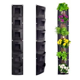 CHARGUY Hanging Planter Bags, Vertical Garden Planter Wall Gardening Grow Bag, 6 Pockets Large Wall Planter - Indoor Outdoor Plants Flowers Herbs, Waterproof Reusable 1 Planter Plant Wall