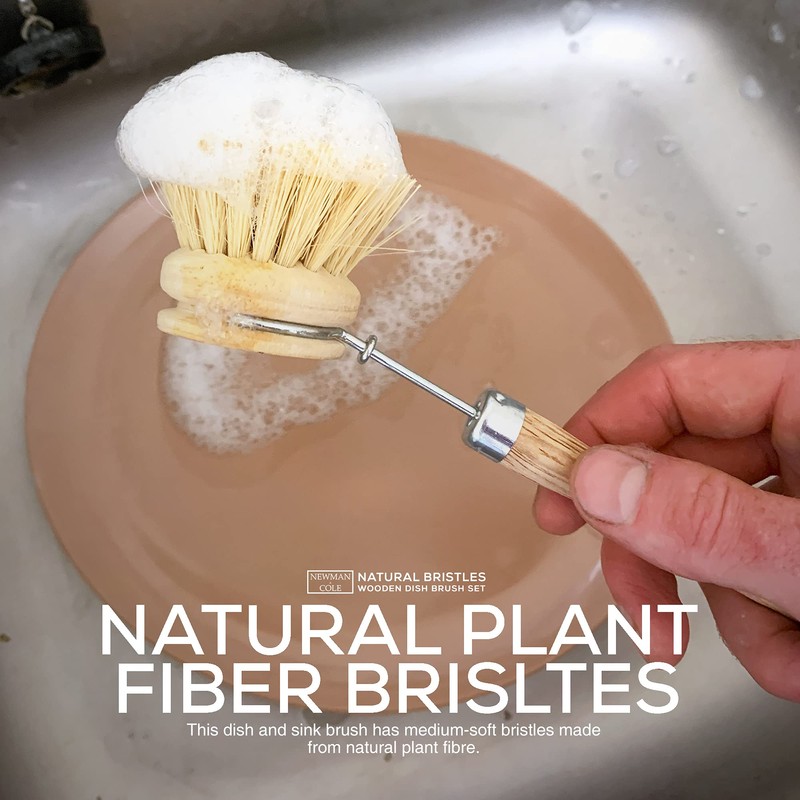 Wooden Dish Brush Natural Bristle Eco Cleaning Dish Brush Wood