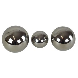 Set of 3 Decorative Balls Silverball Ceramic 5/6/7 cm