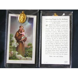 T&I St Anthony Prayer Card and Medal in Plastic Wallet