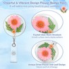 Jupwalz 4 Pcs Flower Badge Reel with Clear Badge Holder,