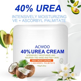 ACWOO Urea Foot Cream, 40% Urea Cream for Feet, Foot Nourishing Cream for Cracked Heels and Dry Skin Deep Moisturizing, Callus Remover Nourishes Soften For Feet, Knees, Hand