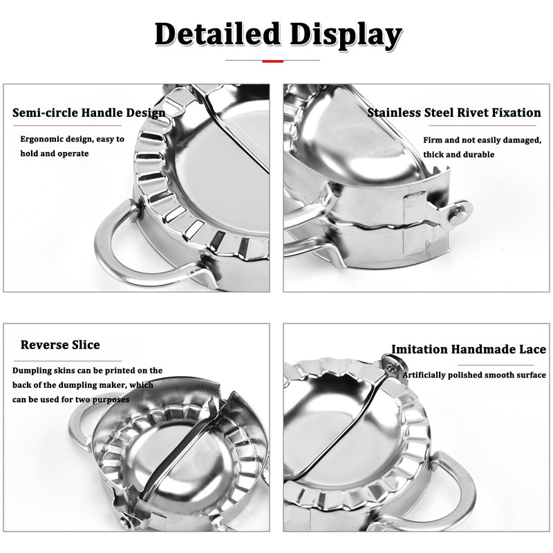 Set of 3 Stainless Steel Mouth Bag Maker, Dumpling Maker,