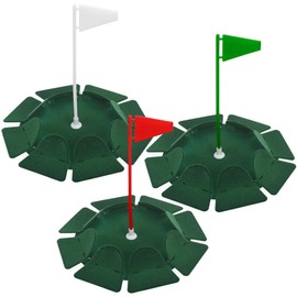 HOW TRUE 3pcs Green All-Direction Putting Cup with Flag Golf Training Hole, Golf Putting Cup for Indoor, Outdoor