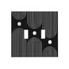 Black White Boho 2 Gang Toggle Light Switch Cover Double