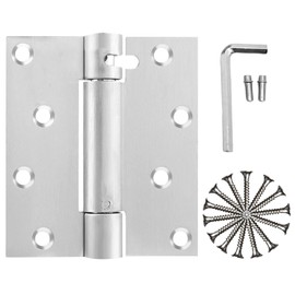 Hugexpen 2-Pack 4" Self-Closing Door Hinges, Stainless Steel Heavy Duty Spring Hinges, 5" Stainless Steel Mortise Spring Hinges with Mounting Screwdriver Hardware (2 Pack) (4 inches)