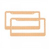 Retro Checkerboard License Plate Frames Orange and White Checker License Plate Frame for Women Car Aluminum Lightweight Car Decoration