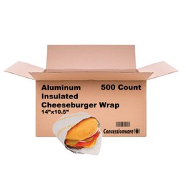 [500 Count] Insulated Foil Cheeseburger Wrap