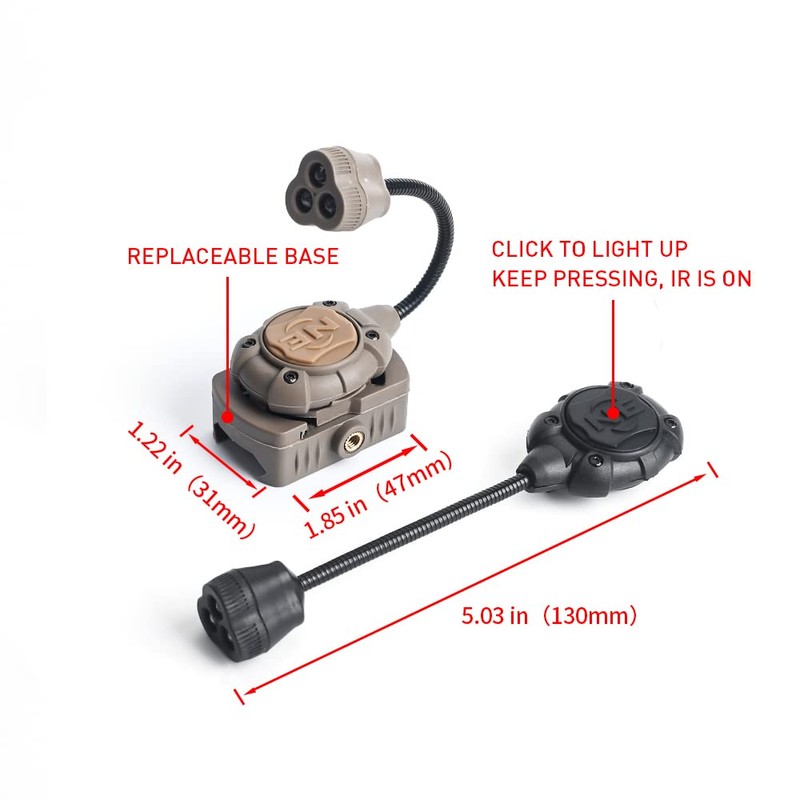 QIRUIMY Tactical MPLS3 Helmet Light,White/IR/Red Light LED Headlamp Military Safety