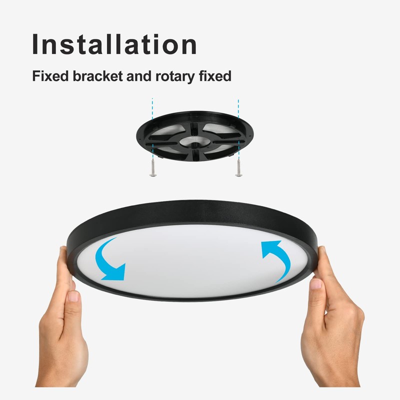 LVL LED Ceiling Light Black Shell 24W 2600lm Natural White