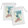 Ambesonne Mermaid Fabric Pouch Set of 2, Portrait of Gothic