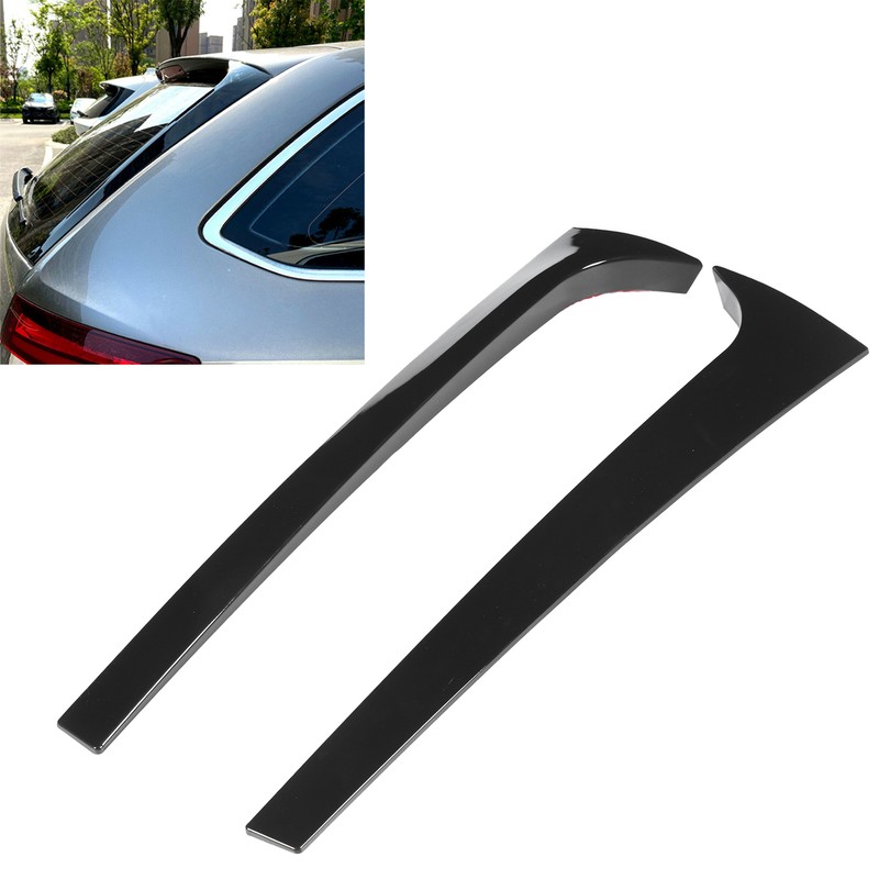 2PCS Rear Window Side Trim Gloss Black ABS Replacement for