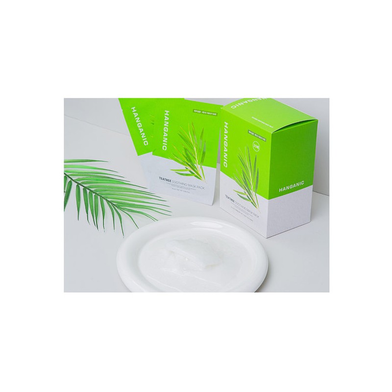 Hanganic Tea Tree Soothing Mask Pack 100 Sheets / 한가닉