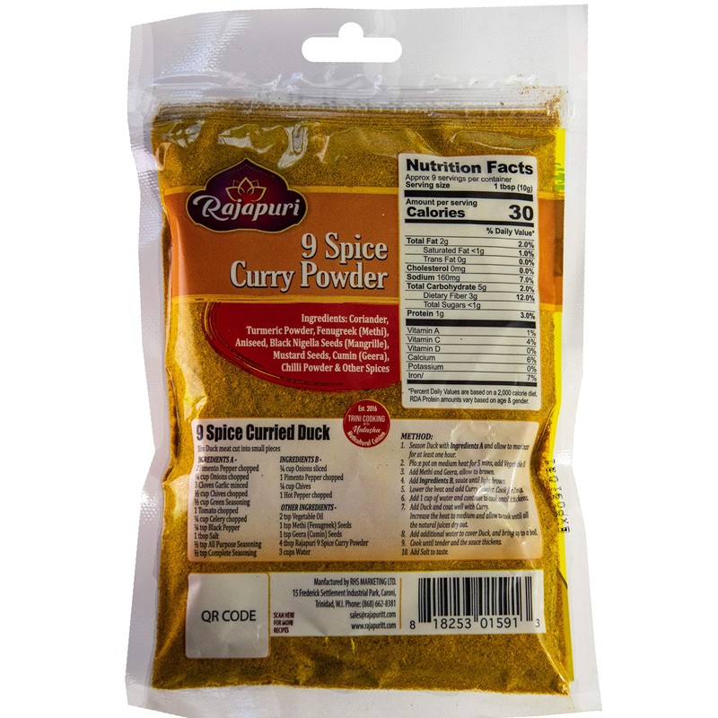 Rajapuri 9-Spice Hot Curry Powder | 3 Oz. / 85g