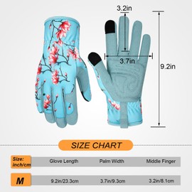 MERTURN Leather Gardening Gloves for Women Garden Gloves Thorn Proof Touch Screen Design Heavy Duty Working Yard Gloves for Planting, Digging, Pruning, Color F