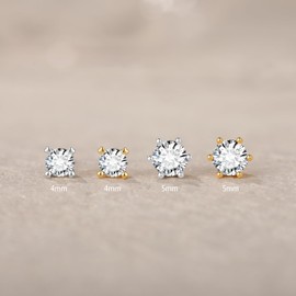 GW Moissanite Earrings Silver 925 18K Gold-Plated Women's Stud Earrings Silver 925 with Moissanite Jewellery Gifts for Women Birthday, Sterling Silver
