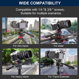 LEFTFOTO Mini Tripod Fluid Head,2 Way Fluid Head with Arca System Quick Release Plate,for DSLR Cameras and Video Cameras