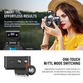 Godox iT20 S TTL Mini Flash - iT20S Camera Flash for Sony Upgraded IM20 7.4V 300mAh Battery 700+ Flashes 1.5s Recycle Hot Shoe Flash with Magnetic Diffuser/Color Filter Accessories for Sony Cameras