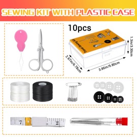 JOUTYFOR 10 Pack Travel Sewing Kit, Mini Sewing Kit Bulk Small Emergency Sewings Kits with Case for Traveler Home Office Wedding Operation Christmas Stocking Stuffer Gift