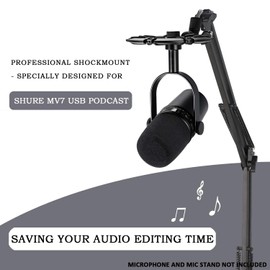 MV7 Shock Mount Microphone Reduces Vibration Noise Suitable for Microphone Stand Suitable for Shure MV7 Mic YOUSHARES