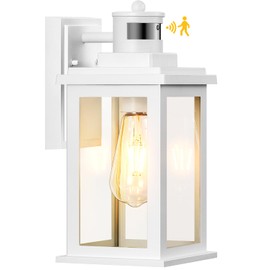 VIANIS Motion Sensor Porch Lights, Outdoor Wall Lights Wall Mount, White Dusk to Dawn Outdoor Sconce Lights, Waterproof Exterior Light Fixture for House, Garden, Patio, Entryway,Hardwired, Non-Solar