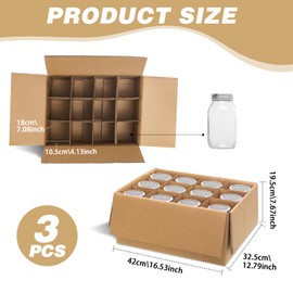 Hsei 3 Pcs Cardboard Canning Jar Storage Boxes 12 Cells Mason Jar Storage Boxes with Dividers Mason Jar Organizer Fits 12 Quart/ 32 oz Jars Regular or Wide Mouth for Stacking Packing Moving Jars