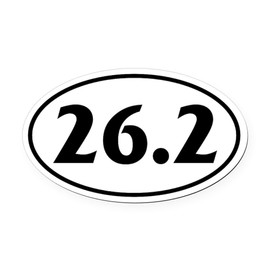 CafePress 26.2 Marathon Oval Euro Oval Car Bumper Magnet
