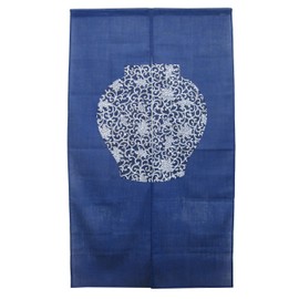 Wadamitsu N000007 Noren, Urn, Japanese Style Noren, Navy, 33.5 x 59.1 inches (85 x 150 cm)