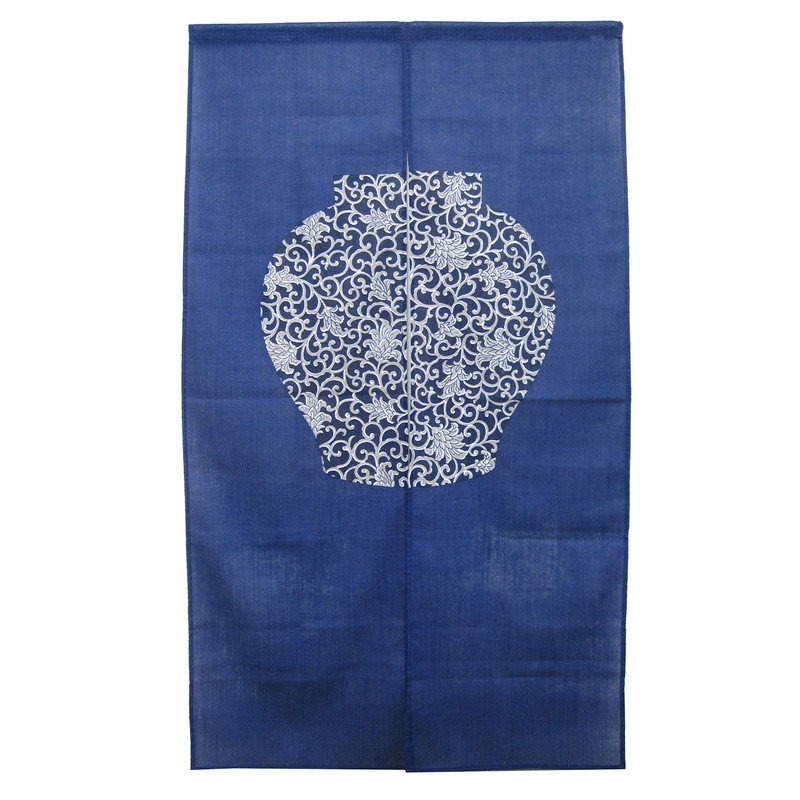 Wadamitsu N000007 Noren, Urn, Japanese Style Noren, Navy, 33.5 x