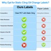 GUEER for Oil Change Sticker Static Cling, Clear Stickers 120