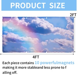 Torixqi 4 Pcs Fluorescent Light Covers - Light Covers for Ceiling Lights Classroom, Magnetic Light Filters for Office, Hospitals, Home 4 x 2 Feet (Rainbow)