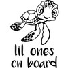 Lil Dude (or Dudette) on Board Turtle Vinyl Decal Sticker