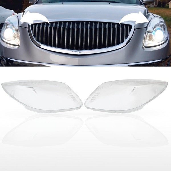 MOFANS 1 Pair Headlight Lens Covers Fit for Buick Enclave