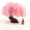Pop Up Anniversary Card, 3D Cherry Blossom Love Tree Hearts