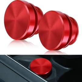 Frienda 2 Pieces Aluminum Dustproof Plugs Billet Dustproof Plugs 12-Volt Replacement Accessories Anodized Aluminum Car Decorations Compatible with Most Vehicles Autos Cars (Red)
